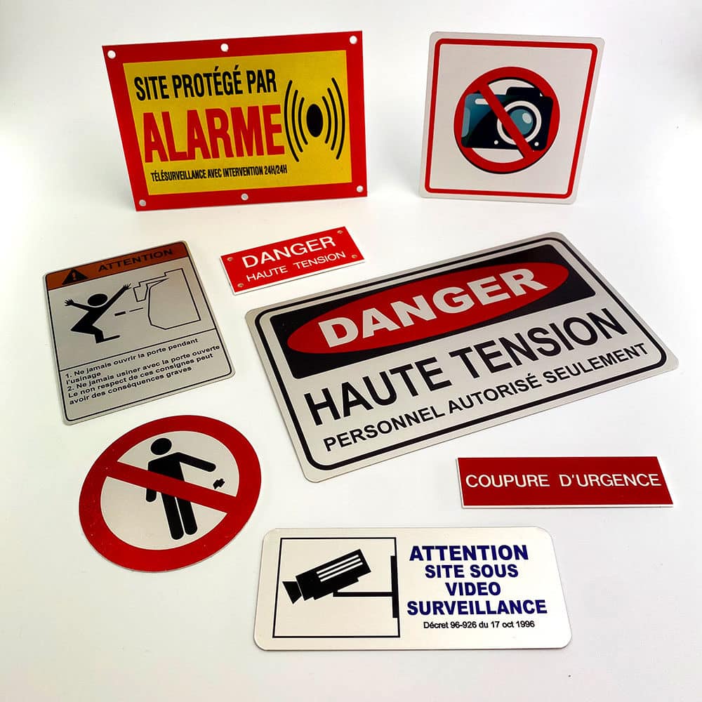 Fabricant Plaques gravées PVC ou alu anodisé signalétique sécurité sur mesure Fabricant Plaques gravées PVC ou alu anodisé signalétique sécurité sur mesure